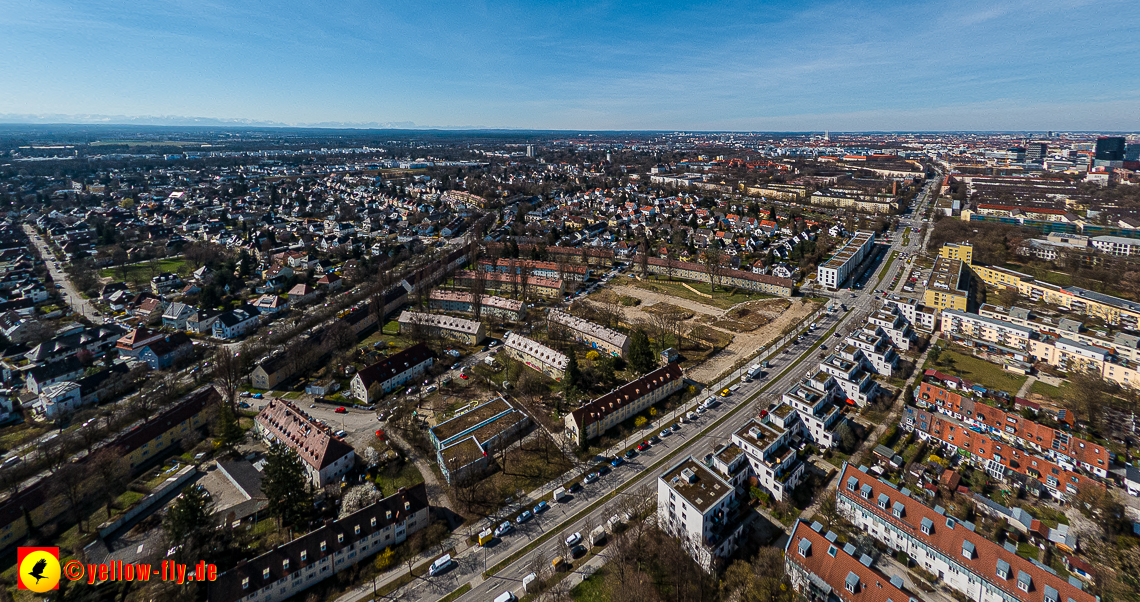 21.03.2023 - Luftbilder von der Baustelle Maikäfersiedlung in Berg am Laim
